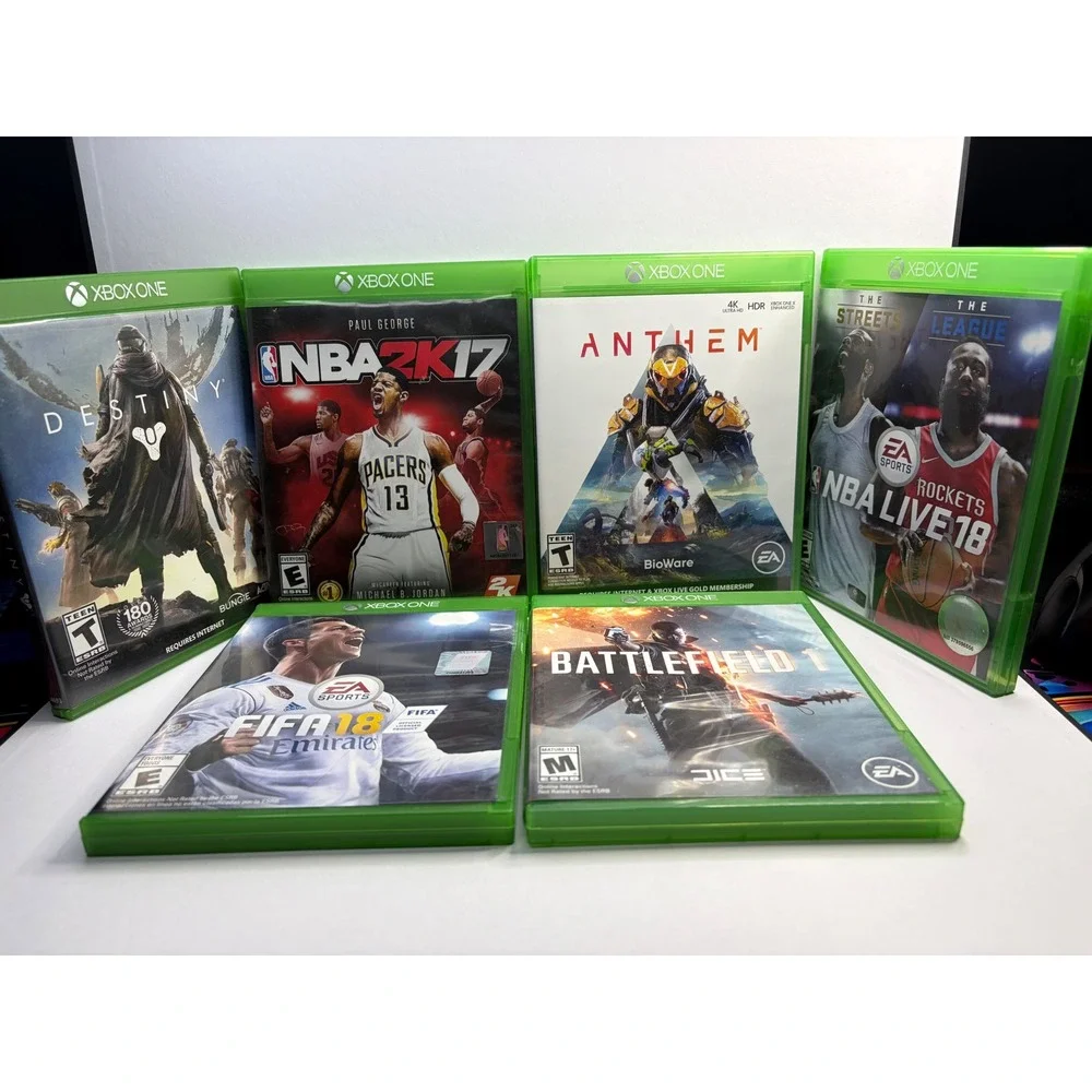 Xbox One Game Lot Battlefield 1 Anthem Destiny FIFA 18 NBA 2K17 NBA Live 18  NM